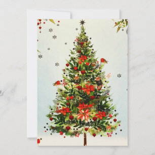 Glitter Winter Hjort Forest Ro Blommigt Watercolor Meddelande