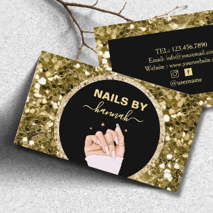 Glitter Woman Hand Nail salon Affärskort Visitkort