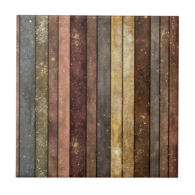 Glitter Wooden Board Mönster Kakelplatta (Framsidan)