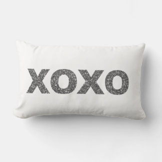 Glitter XOXO Silver Lumbarkudde
