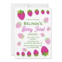 Glitter Y2K Jordgubb Berry Första 1:a Födelsedag