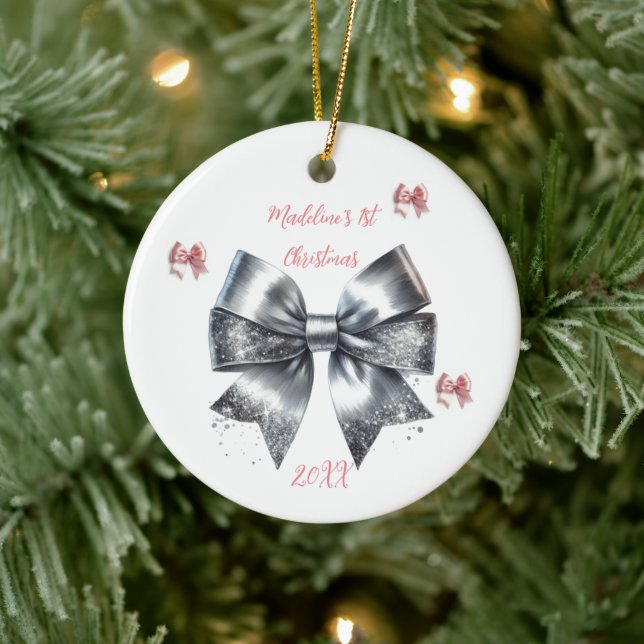 Glitterbåge Baby's första jul Julgransprydnad Keramik (Träd)