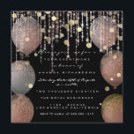 Glitterballong Rose Gold  Bröllop Sweet 16th Svart Inbjudningar<br><div class="desc">florenceK elegant lyx evenemang</div>