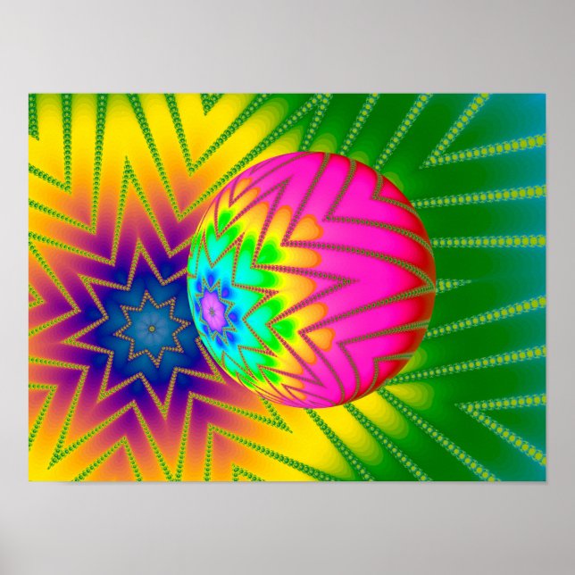 Glitterboll Fraktal Poster (Framsidan)