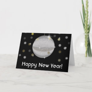 Glitterboll Gott nytt år hälsningskort Helgkort