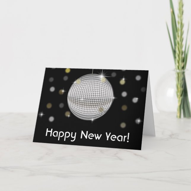 Glitterboll Gott nytt år hälsningskort Helgkort (Framsida)