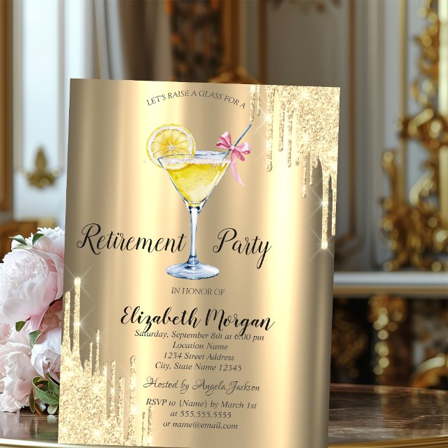 Glitterdropp, Cocktail, Guldpension    Inbjudningar (Skapare uppladdad)