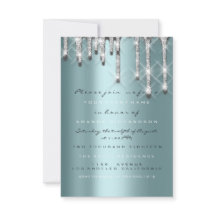 Glitterdropp Silver Teal Bröllop Sweet 16 3d