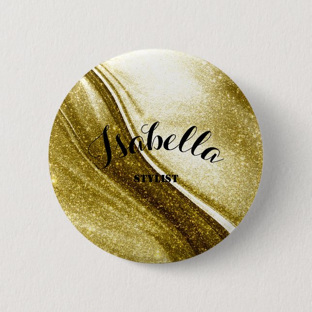 Glittered Guld Button Gift Knapp (Framsida)