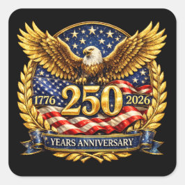 Glittered Semiquincentennial Eagle Emblem Fyrkantigt Klistermärke