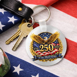 Glittered Semiquincentennial Eagle Emblem Nyckelring