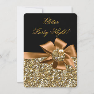 Glitterfest Kväll Guld Svart Brons Båge Smycke Inbjudningar