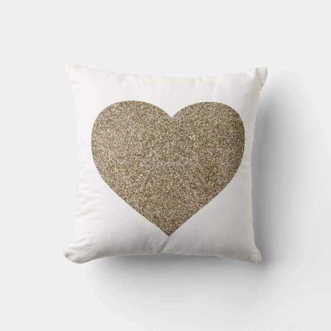 Glitterhjärtadekorativ kudde (Framsida)