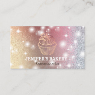 Glittericuptårta homemade bakverk i modern ro guld visitkort