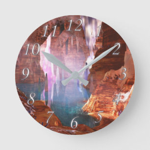 Glittering Caves Clock Rund Klocka
