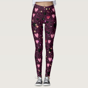 Glittering Hearts Mönster 01 Leggings