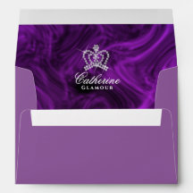 Glittering Krona Luxury Lila Kuvert