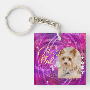 Glittering Pet Hund Photo Mangenta