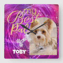 Glittering Pet Hund Photo Mangenta