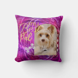 Glittering Pet Hund Photo Mangenta Kudde