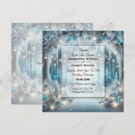 Glittering Snowy Forest Wedding Inbjudningar