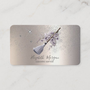 Glitterkonfetti Blommig kvast  Visitkort