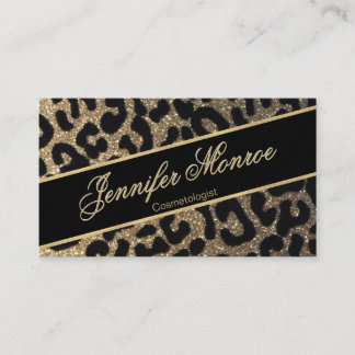 GlitterLeopardsvart och guld Visitkort