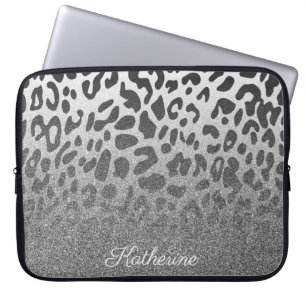 GlitterLeopardtryck Laptop Fodral