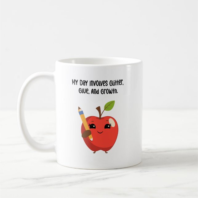Glitterlim Tillväxt Kul Klassrum Hjälpare Kaffemugg (Vänster)
