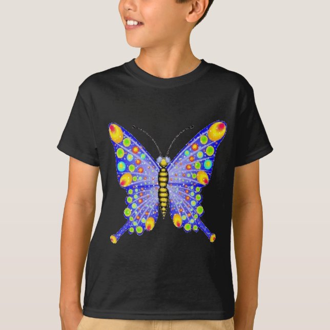 Glitterlookfjäril Tee Shirt (Framsida)