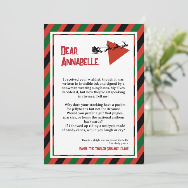 Glitterparadox DADA Brev från jultomten Inbjudningar (Stående Fram)