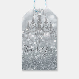 Glitterprinsessa Silvergnistrande Glamour Presentetikett