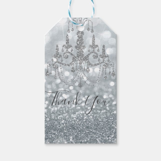 Glitterprinsessa Silvergnistrande Glamour Presentetikett (Framsidan)