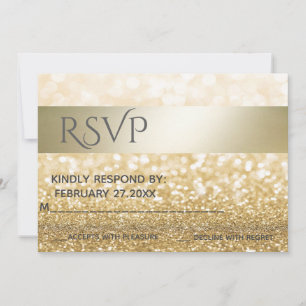 Glitters Elegant modern guld rand RSPV Inbjudningar