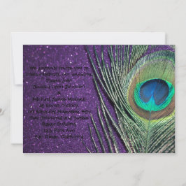 Glitters Lila Peacock Bröllop Inbjudningar