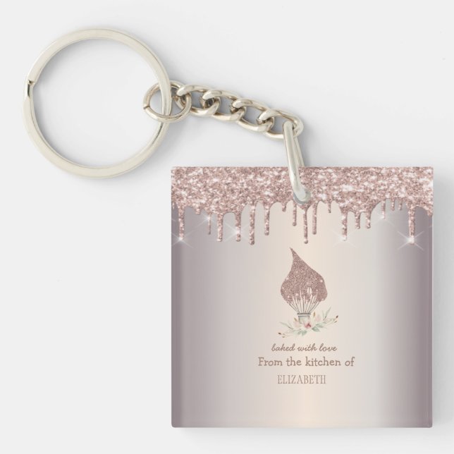 Glittervisp Rose Gold Glitterdroppar Bagare    (Framsidan)