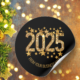 Glittery 2025 runt klistermärke