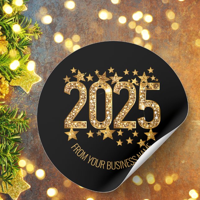 Glittery 2025 runt klistermärke (Skapare uppladdad)