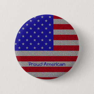 Glittery amerikanska flaggan knapp