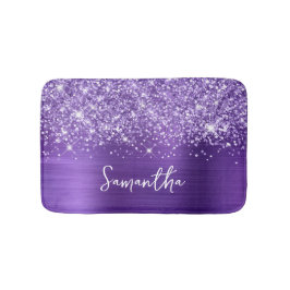 Glittery Amethyst Lila Glam Namn Badrumsmatta