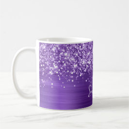 Glittery Amethyst Lila Glam Namn Kaffemugg