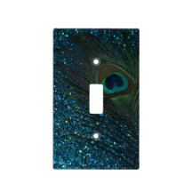 Glittery Aquapåfågelfjäder