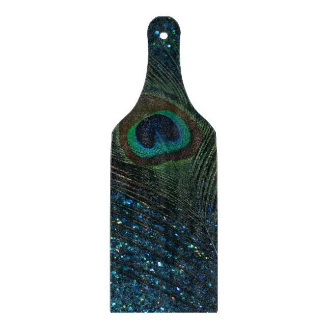 Glittery Aquapåfågelfjäder (Framsidan)