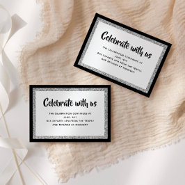 Glittery Bat mitzvah Black and Silver-detaljkort Tilläggskort