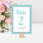 Glittery Bat mitzvah Light Blue och Silver Bordsnummer<br><div class="desc">Det Bat mitzvah bordsnumret i det här trendiget har en gnistrande bild av glitter som är upplagd mot en solid bakgrund av färg. Använda mallformuläret om du vill lägga till egen information. Du kan använda Design Verktyg för att ändra teckensnittet stil,  färg och layout.</div>