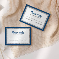 Glittery Bat mitzvah Navy Blue och Silver