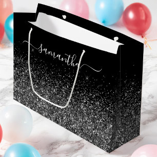 Glittery Black Elegant Namnteckning Swash Namn