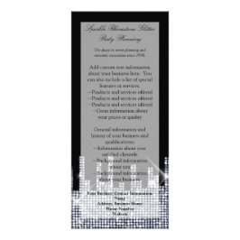 Glittery Black/Silver Glamor Elegant Program/ Reklamkort