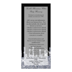 Glittery Black/Silver Glamor Elegant Program/ Reklamkort