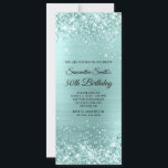Glittery Blek Turcos Foil 50th Birthday Inbjudningar<br><div class="desc">En glamorös 50-årsinbjudan till henne om utskrift eller digital nedladdning. Faux sparkly sea skum glitter mot en blek turkos faux borstad metall-bakgrund. Anpassa kalligrafin och teckensnittet stilar, färg och storlekt efter behov för att skapa ditt eget inbjudan för hennes glamorösa milstolpe firande. All glatt, glittrande och glansig inslag i denna...</div>